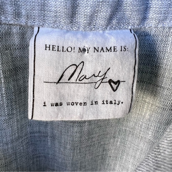 FRANK & EILEEN LIGHTWEIGHT ITALIAN LINEN MARY SHIRT DRESS SIZE XL LIGHT GRAY - Picture 5 of 10